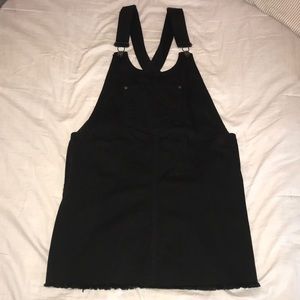 Overall Black Denim Dress